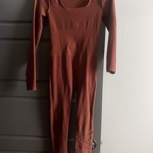 Rust Long Sleeve Women's Jumpsuit
